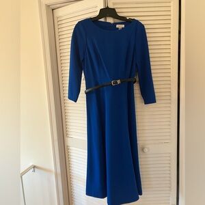 Calvin Klein Royal Blue 3/4 sleeve dress, size 4